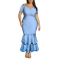 High-Quality Polynesian Women'S Short-Sleeved Fitted Dress Samoan Short-Sleeved A-Line Fish-Tail Skirt 2026 New Style Tight Fit