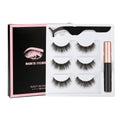 1/3/4 Pairs Magnetic Eyelashes Kit Waterproof Liquid Eyeliner Tweezers Soft Faux Cils Fluffy False Eyelashes Makeup Set Tool Hot