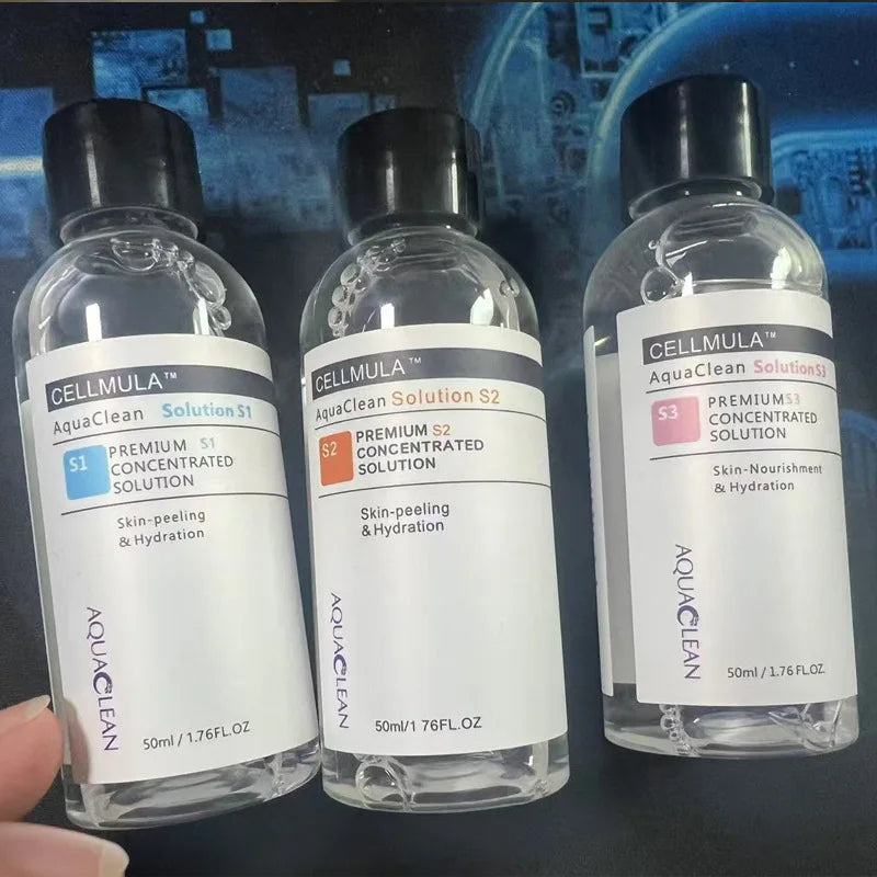 3 Bottles Concentrate Solution S1 S2 S3 for SPA Aqua Peeling Facial Care Skin