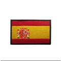 Spain Flag Hook Loop Patch Custom Multicolor Embroidery Morale Badge Sticker for Military Outdoor Tactic Backpack Helmet Armband