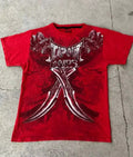 American 2000s Street Affliction New Men Tops Punk Short Sleeves Gothic Retro Printed Oversize T-shirt Couple Hip Hop Harajuku