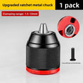 1pc Metal Keyless Drill Chuck,0.8~10mm1.5~13mm,3Jaw Ratchet Self-Lock Chuck,For Electric Hand Drill,Cordless Drill&Lithium Drill