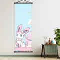 Sylveon - Centered Pok mon Scroll Prints, High - Quality, Show Grace & Loveliness, for Collectors' Rooms, Gentle Pok mon Vibe