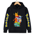 Autumn and Winter Sports Hoodies for Daily Warmth, Creative Pocket Monsters Cartoon Patterns, Men's and Girls' Clothing