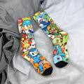 Men's Socks Pokemon Characters Stockings Anti Bacterial Comfortable Socks Winter Gothic Pattern Skateboard Socks