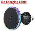 Magnetic Car Wireless Chargers RGB LED Light For iPhone 12 13 14 15 16 17 Pro Max Phone