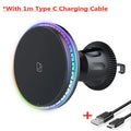 Magnetic Car Wireless Chargers RGB LED Light For iPhone 12 13 14 15 16 17 Pro Max Phone