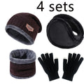 Winter Hat for Men Women Beanie Hats Scarf Glove Earmuff Set Thick Warm Slouchy Beanies Hat for Boy Girl Cap