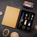 5color Machine Feather Dip Pen Set,Replaceable 5 Nib,Ink-Containing,Creative Quill