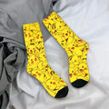Men's Socks Pokemon Characters Stockings Anti Bacterial Comfortable Socks Winter Gothic Pattern Skateboard Socks