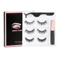 1/3/4 Pairs Magnetic Eyelashes Kit Waterproof Liquid Eyeliner Tweezers Soft Faux Cils Fluffy False Eyelashes Makeup Set Tool Hot