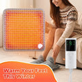 Electric Foot Warmer Pad, 9 Heat Levels 4 Timer Settings, Soft Washable Foldable Heating Mat for Under Desk Office Home Winter