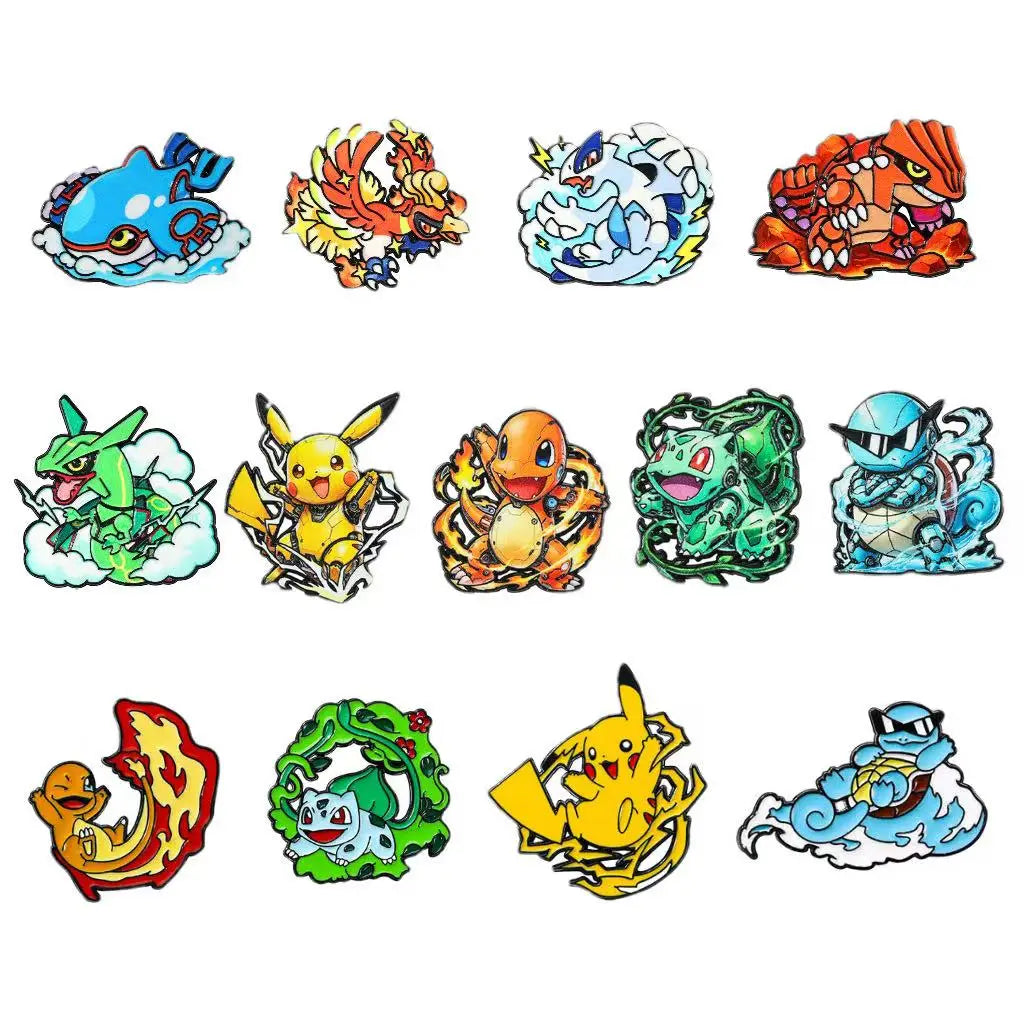 13pcs Cartoon Charmander Enamel Pins Metal Brooches Lapel Badges for Backpack Clothes Jewelry Accessory Gift for Friends