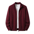New Mens Zipper Knitted Cardigan Jumper Relaxed Stand Neck Knit Warm Overcoat Winter Baggy Fit Outer Garment for Males Pullovers