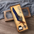 5color Machine Feather Dip Pen Set,Replaceable 5 Nib,Ink-Containing,Creative Quill