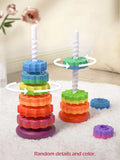 Montessori Rotating Rainbow Tower Baby Stacking Puzzle Toys Safety and Environmental
