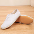 Unisex Canvas Shoes Blue Cloth Dance Morning Exercise White Sneakers Basket Net Work Soft Bottom Breathable Lightweight Rubbe...