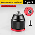 1pc Metal Keyless Drill Chuck,0.8~10mm1.5~13mm,3Jaw Ratchet Self-Lock Chuck,For Electric Hand Drill,Cordless Drill&Lithium Drill