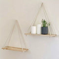 1PCS Wall Decoration Hanging Rope Flower Pot Storage Rack Wall Hanging Wooden Storage