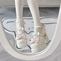 Dreamy High Heels Women's Elegant Princess Waterproof Platform Lolita round Head Loafers Sweet Shoes Korean Style