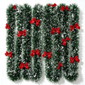 Artificial Christmas Garland Strip Xmas Tree Tinsel Garlands with Bowknot Matte Christmas Felt Strip DIY Wreath Ornaments