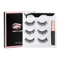 1/3/4 Pairs Magnetic Eyelashes Kit Waterproof Liquid Eyeliner Tweezers Soft Faux Cils Fluffy False Eyelashes Makeup Set Tool Hot