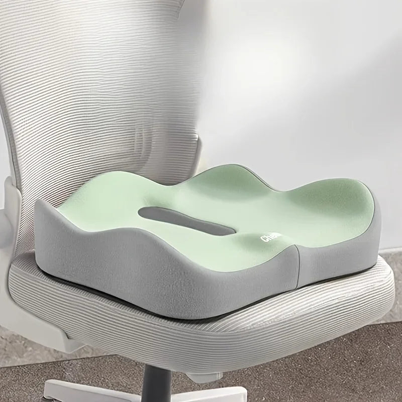 Ergonomic Office Seat Cushion 3-Zone Memory Foam Lumbar Support Pillow Breathable Posture Corrector for Car Office Wheelchair