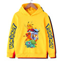 Autumn and Winter Sports Hoodies for Daily Warmth, Creative Pocket Monsters Cartoon Patterns, Men's and Girls' Clothing
