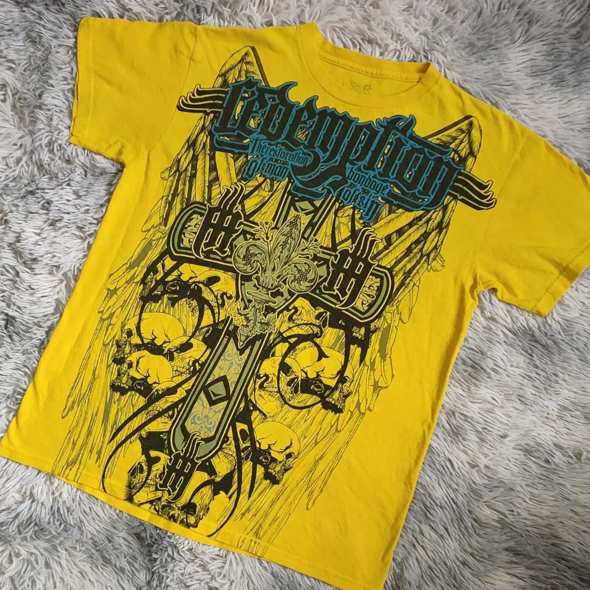 American 2000s Street Affliction New Men Tops Punk Short Sleeves Gothic Retro Printed Oversize T-shirt Couple Hip Hop Harajuku