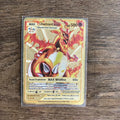 The Winged Dragon of Ra GX Charizard Theme Metal Mewtwo 6Pcs Gold Foil Fan Art Trading Cards Collection Toy Gift