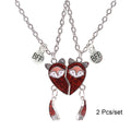 2 Pcs/set Best Friends Pendant Necklace For Woman Magnetic Adjustable Rainbow Daisy Lover Broken Heart Chain BFF Jewelry Gifts