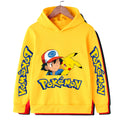 Autumn and Winter Sports Hoodies for Daily Warmth, Creative Pocket Monsters Cartoon Patterns, Men's and Girls' Clothing