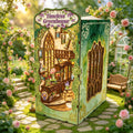 DIY Wooden Timeless Greenhouse Book Nook Shelf Insert Kits Miniature Dollhouse Model Bookend for Adults Birthday Gifts Toys