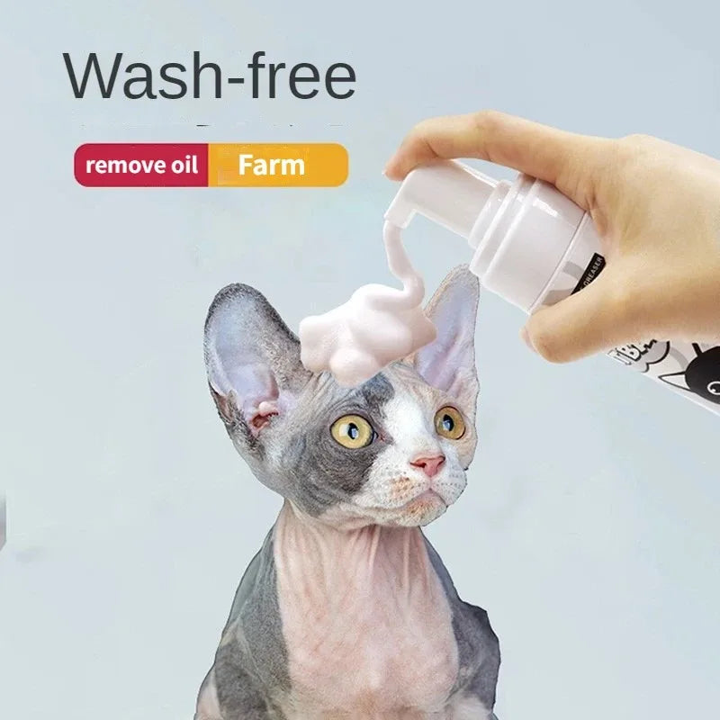 Sphinx Cat Pet Shampoo Oil Control Degreasing Bath Lotion Moisturizing Devons Finx Cat Free Foam