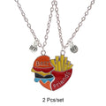 2 Pcs/set Best Friends Pendant Necklace For Woman Magnetic Adjustable Rainbow Daisy Lover Broken Heart Chain BFF Jewelry Gifts