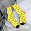 Men's Socks Pokemon Characters Stockings Anti Bacterial Comfortable Socks Winter Gothic Pattern Skateboard Socks