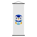 Pok mon Piplup Art Scroll Hanging Poster, Hi - Qual., Cute Anime Wall Decor, Show Adorable Look for Fans, Vivid Design for Home