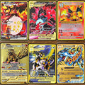 The Winged Dragon of Ra GX Charizard Theme Metal Mewtwo 6Pcs Gold Foil Fan Art Trading Cards Collection Toy Gift