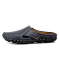 Half Shoes For Men Latest Design 2025 Leather Casual Slippers Loafers Mules Flats Summer Breathable