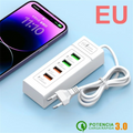 4Ports USB Fast Charger Station USB HUB3.0 Multi Splitter Adapter USB C Expander Portable Travel Charger For iPhone Xiaomi Phone