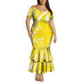 High-Quality Polynesian Women'S Short-Sleeved Fitted Dress Samoan Short-Sleeved A-Line Fish-Tail Skirt 2026 New Style Tight Fit