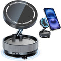 360 Adjustable Magnetic Vacuum Suction Cup Phone Mount for MagSafe Pocket-Size Foldable for Mirrors Cars Gyms Smooth Surface
