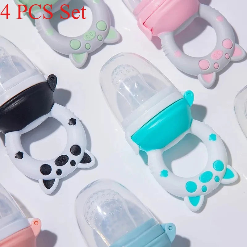 4pcs/set Silicone Fruit & Vegetable Feeder for Infants and Toddlers 6-36 months Food