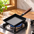 Compact Rectangular Japanese Egg Cooker Pan, Non-Stick Aluminum and Cast Iron Tamagoyaki Frying Pan