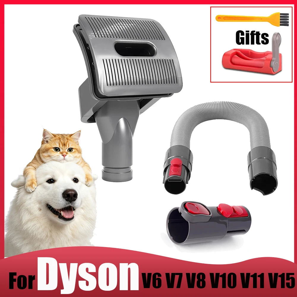 For Dyson Vacuum Pet Brush V6 V7 V8 V10 V11 V15 Flexible Undercoat Groomer for Dog Cat Shedding, Mats & All Hair Types