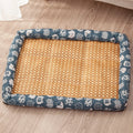 Square Summer Cooling Sleeping Dog Bed for Large Dog Cushion Spring Breathable Antislip Cat Bed Bamboo Cat Mat Pet Bed for Dog