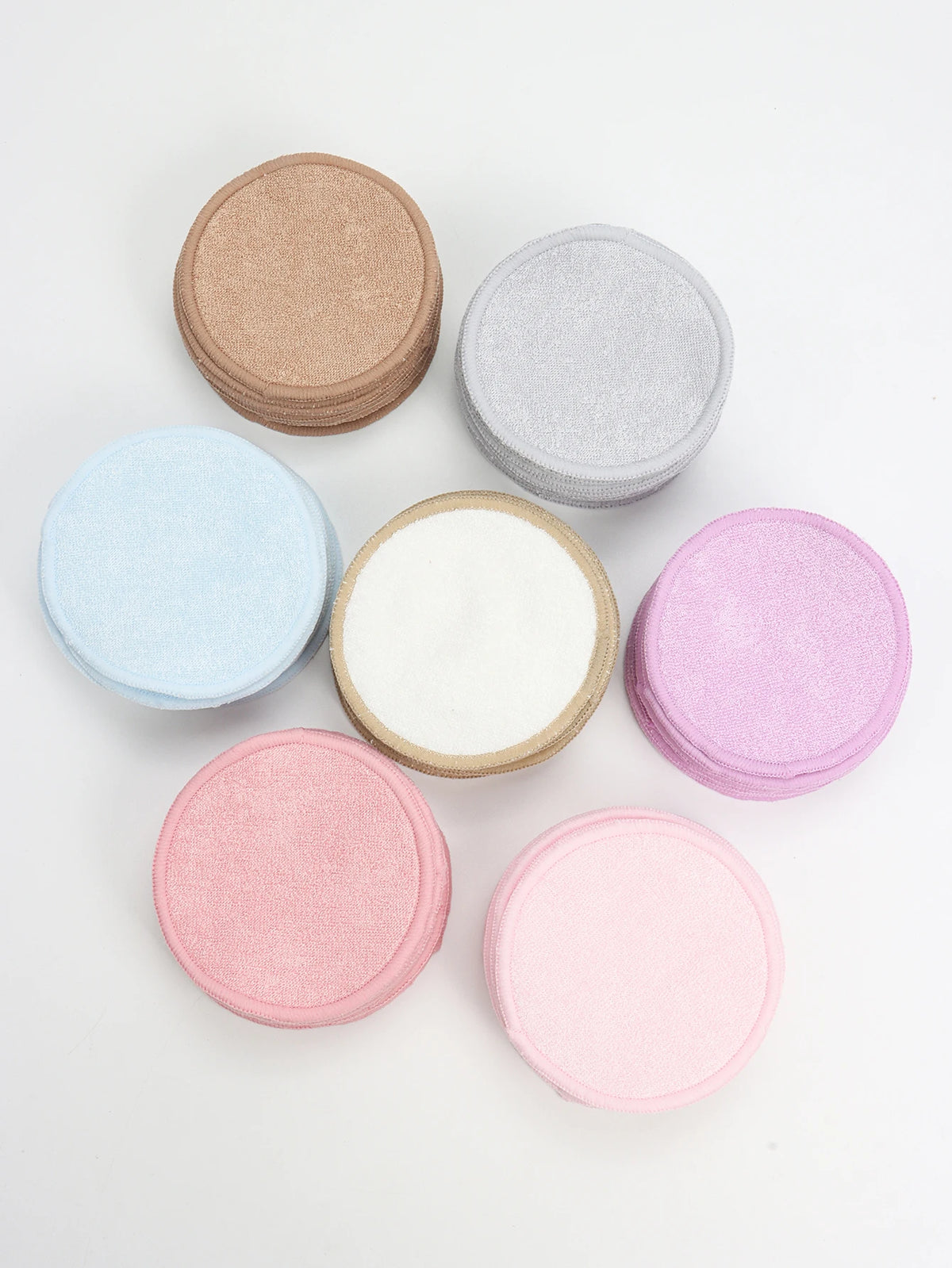 Bamboo Fiber Makeup Remover Pads Are Packed in 6/12/24 Pieces They Are Made from a
