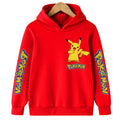 Autumn and Winter Sports Hoodies for Daily Warmth, Creative Pocket Monsters Cartoon Patterns, Men's and Girls' Clothing