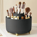 360 Rotating Makeup Organizer Plastic Cosmetic Storage 5 Compartments Multi-Functional