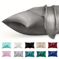 2pcs Luxury Satin Envelope Pillowcase Solid Color, Silk Like High-End Nighttime Hair Protection, Woven Fabric, Active Printing